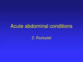 Acute abdominal conditions
