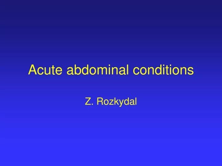 acute abdominal conditions