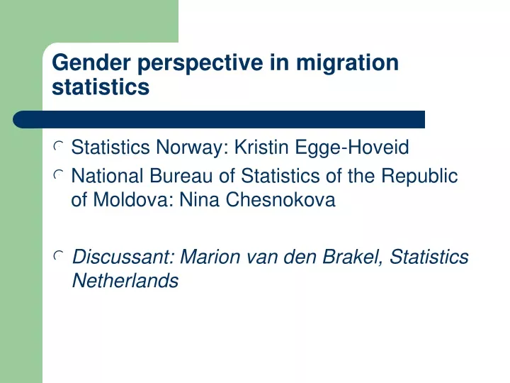 gender perspective in migration statistics