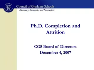 Ph.D. Completion and Attrition
