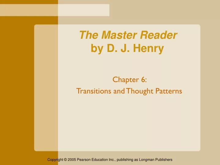 the master reader by d j henry