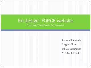 Re-design: FORCE website Friends of Rock Creek Environment