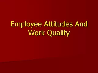 Employee Attitudes And Work Quality