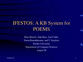 IFESTOS: A KB System for POEMS