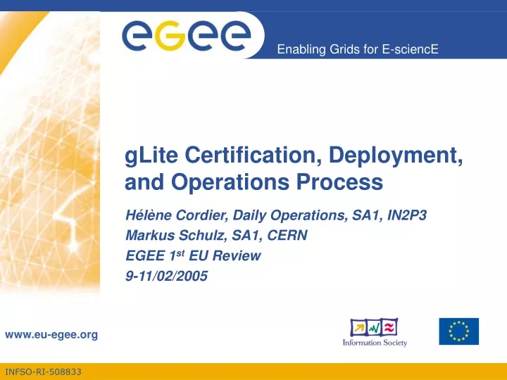 glite certification deployment and operations process