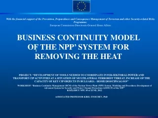 BUSINESS CONTINUITY MODEL OF THE NPP ’  SYSTEM FOR REMOVING THE HEAT