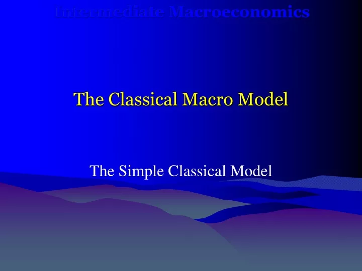 the classical macro model