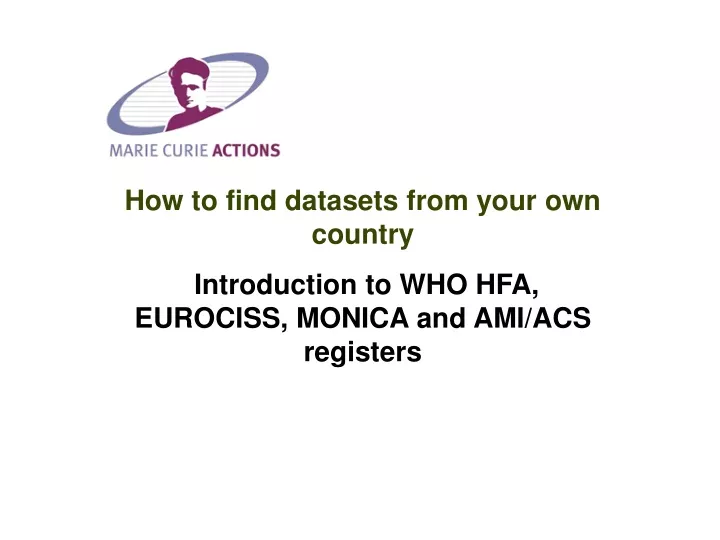 how to find datasets from your own country