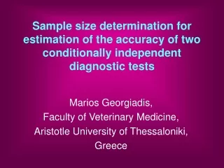 Marios Georgiadis, Faculty of Veterinary Medicine, Aristotle University of Thessaloniki, Greece