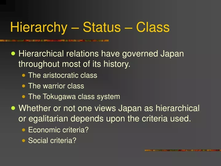 hierarchy status class