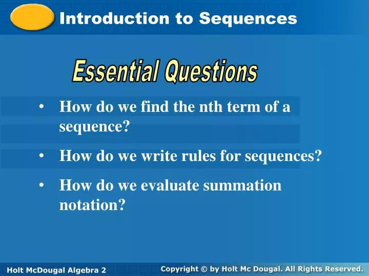 introduction to sequences