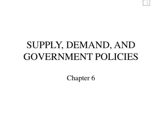 SUPPLY, DEMAND, AND  GOVERNMENT POLICIES