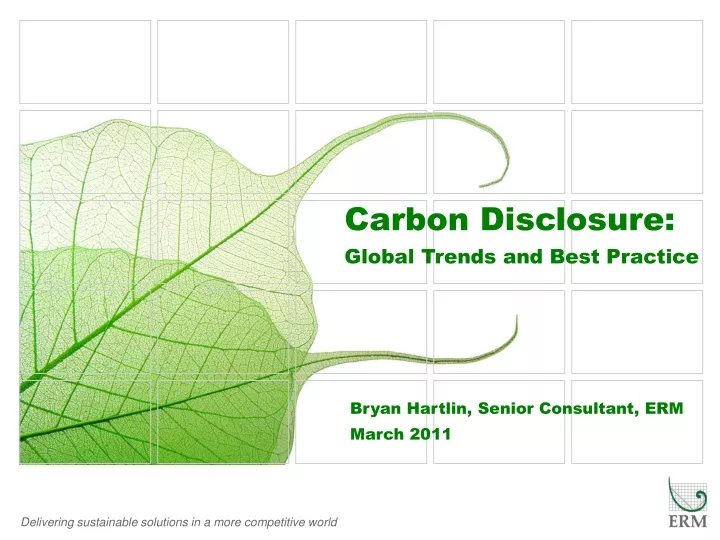 carbon disclosure global trends and best practice