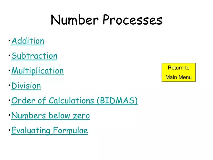 number processes