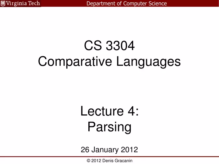 cs 3304 comparative languages
