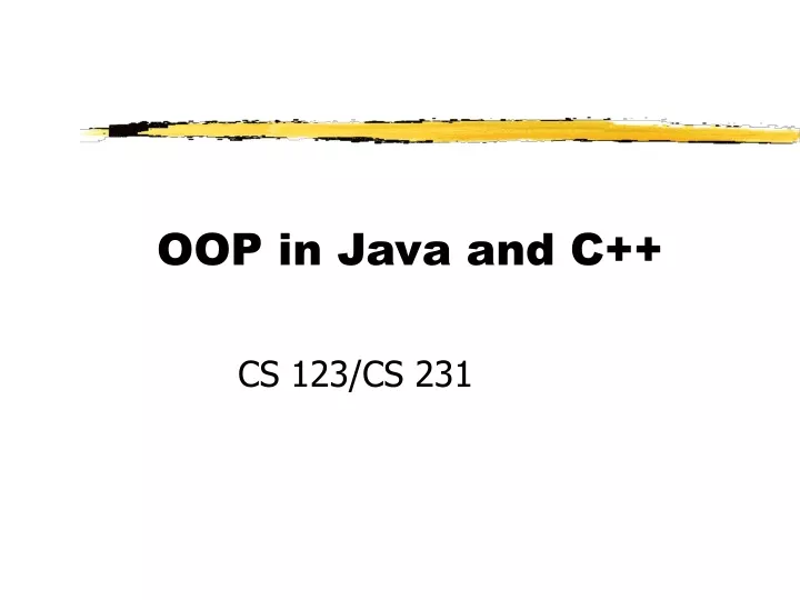 oop in java and c