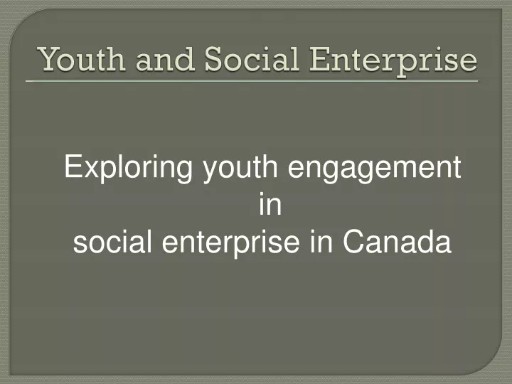 youth and social enterprise