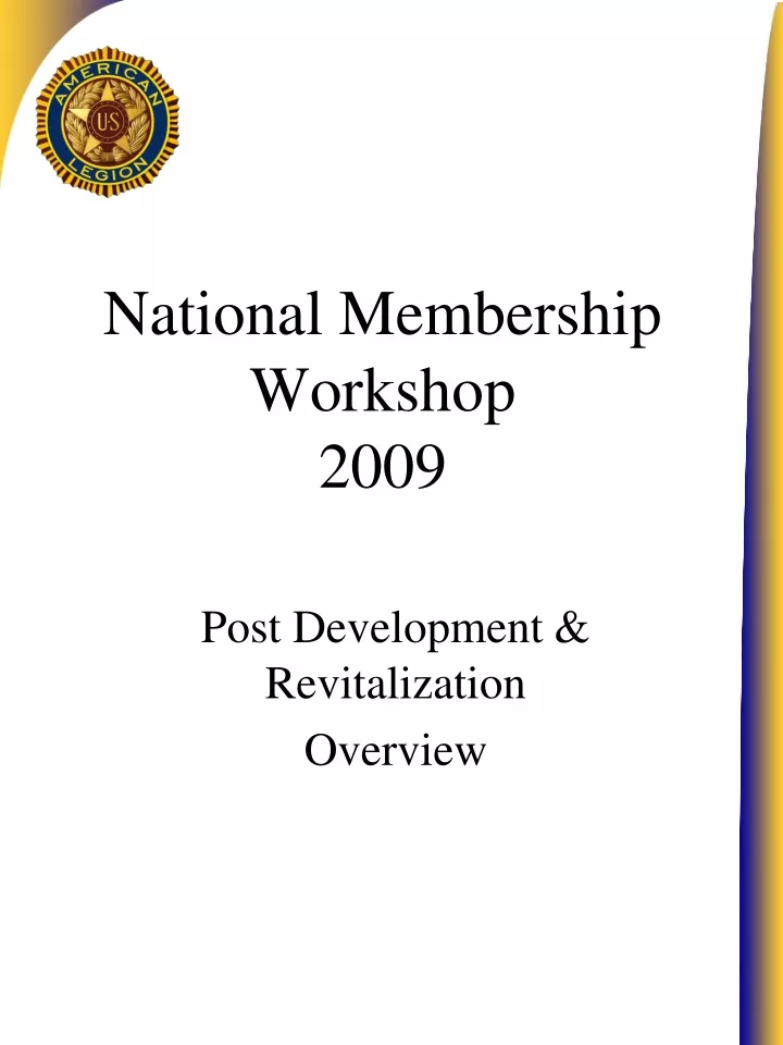 national membership workshop 2009