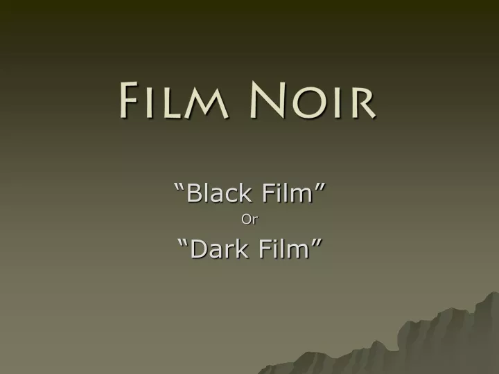 film noir
