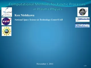 Computational Methods for Kinetic  Processes in Plasma Physics