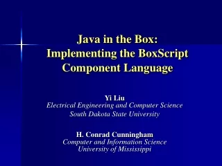 Java in the Box:   Implementing the BoxScript Component Language