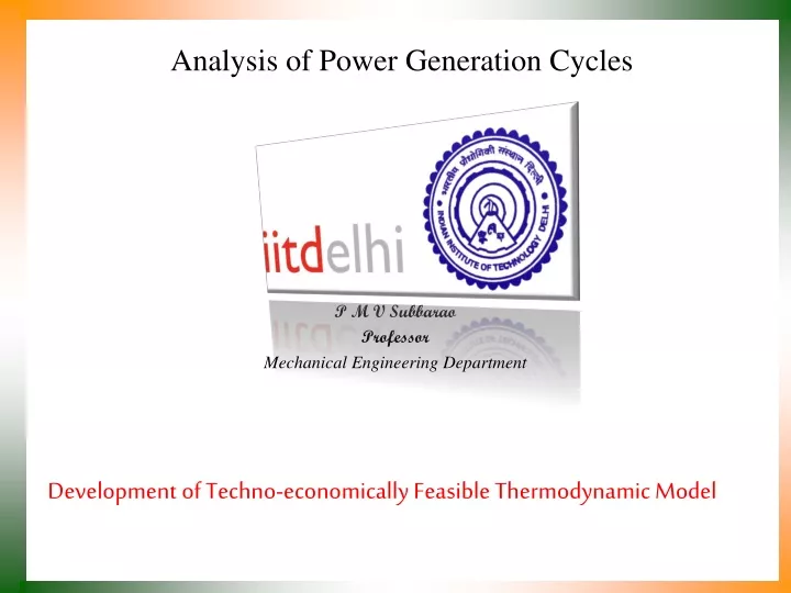 analysis of power generation cycles