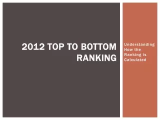 2012 Top to Bottom Ranking