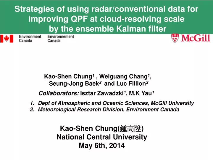 strategies of using radar conventional data