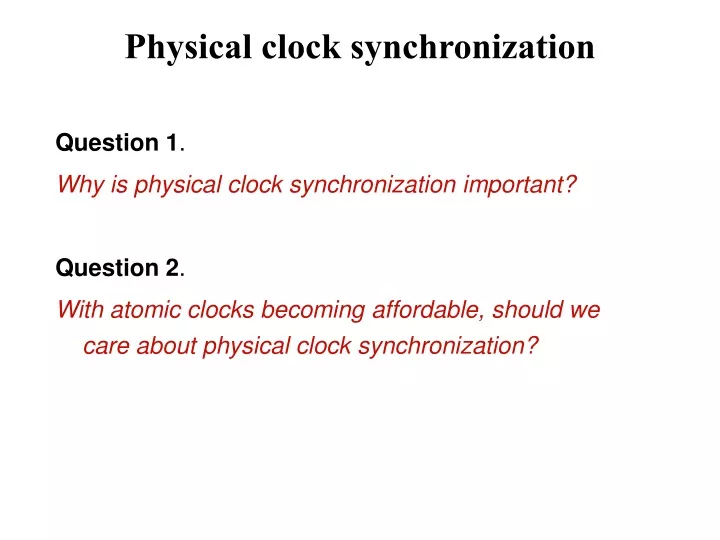 physical clock synchronization