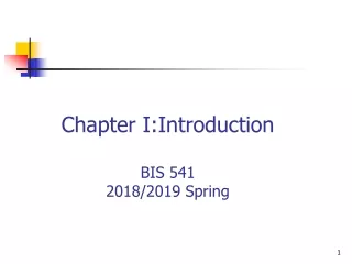 Chapter I:Introduct ion BIS 541 20 18/2019 Spring