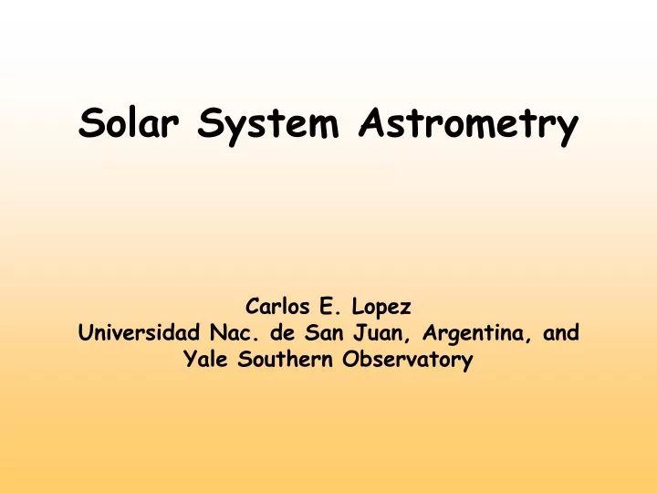 solar system astrometry