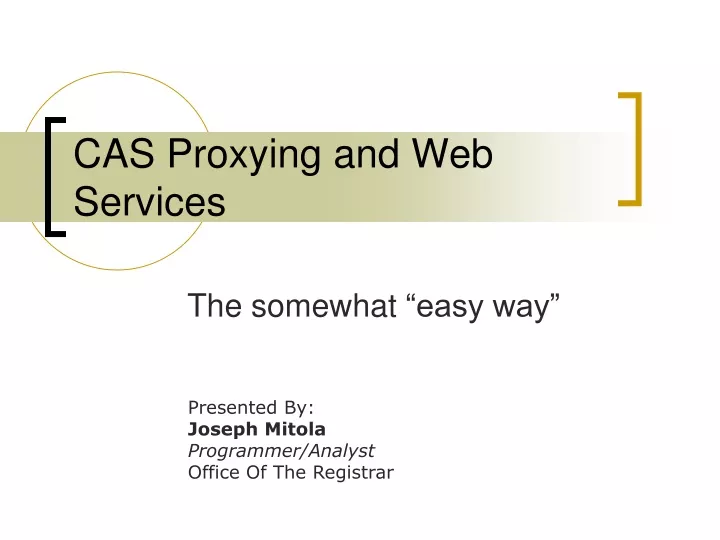 cas proxying and web services