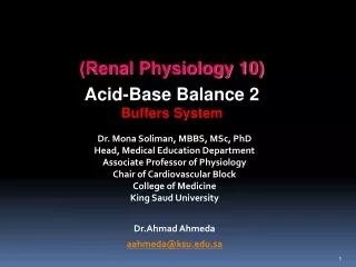 (Renal Physiology 10) Acid-Base Balance 2 Buffers System