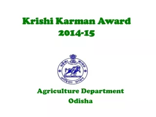 Krishi Karman Award 2014-15
