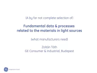 (A by far not complete selection of) Fundamental data &amp; processes