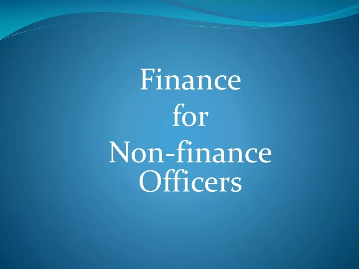 finance for non finance officers
