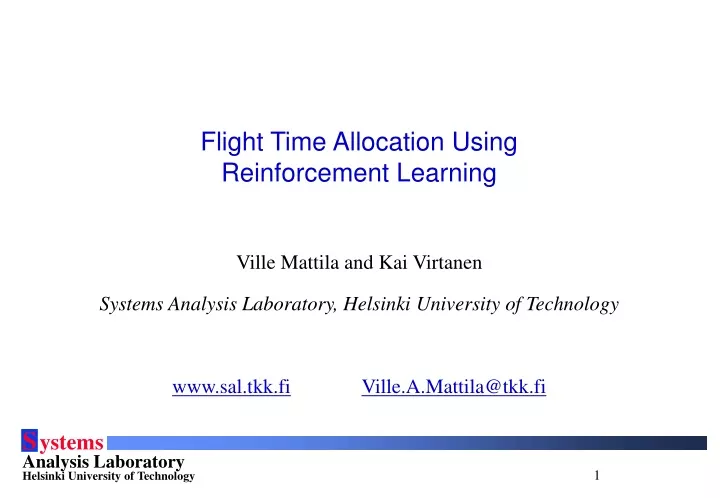 flight time allocation using reinforcement learning