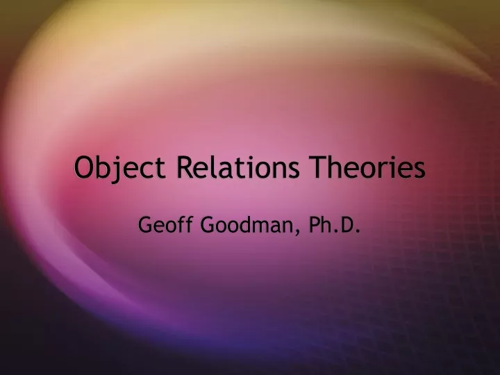 object relations theories