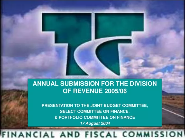 annual submission for the division of revenue
