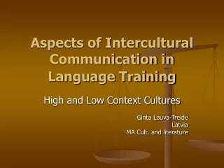 Aspects of Intercultural Communication in Language Training
