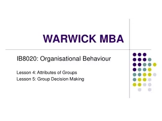 WARWICK MBA