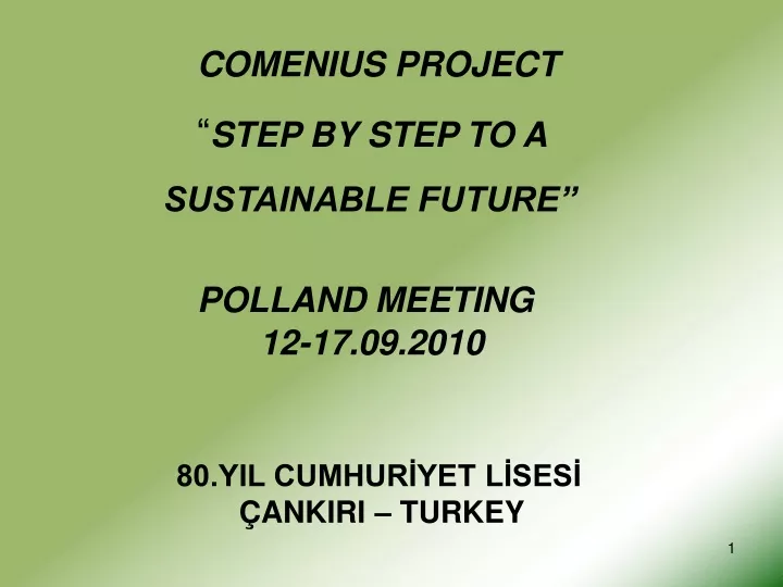 comenius project step by step to a sustainable
