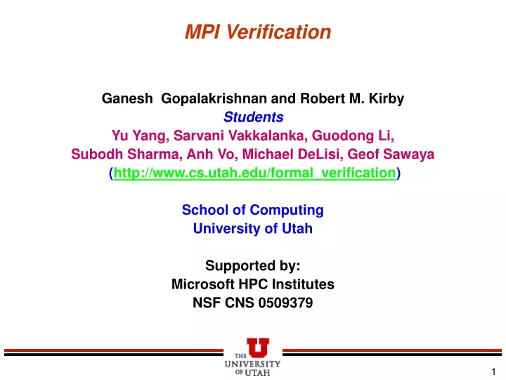 mpi verification