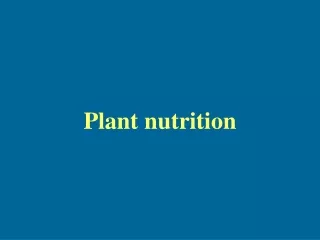 Plant nutrition