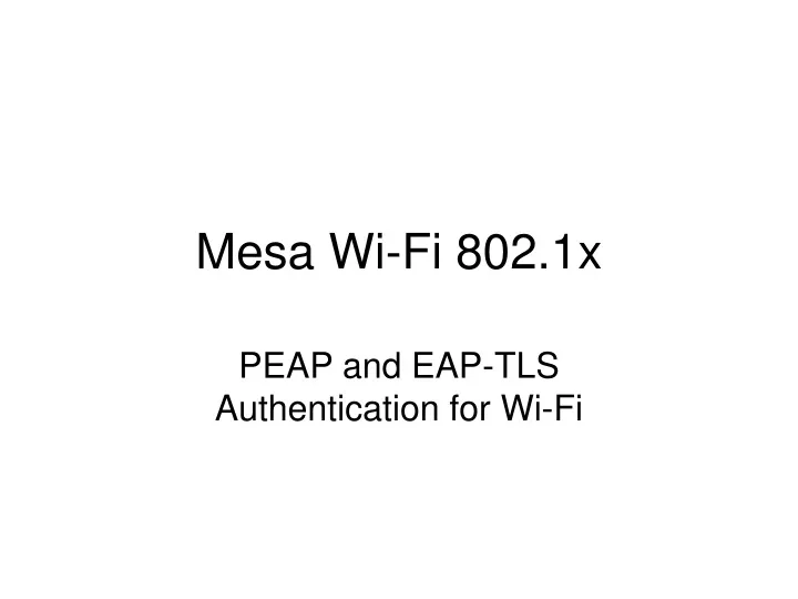 mesa wi fi 802 1x