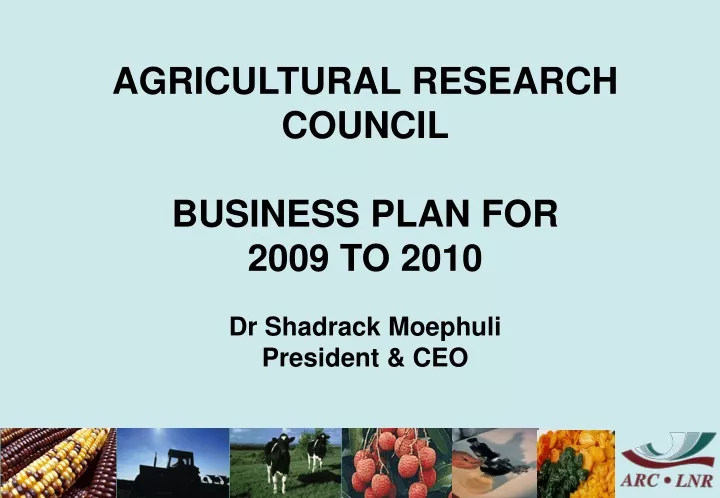 agricultural research council business plan