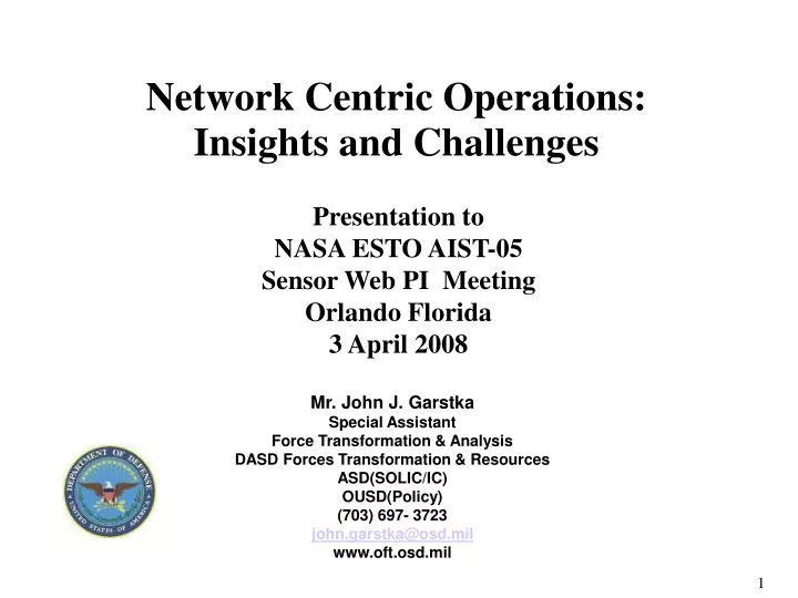 network centric operations insights and challenges