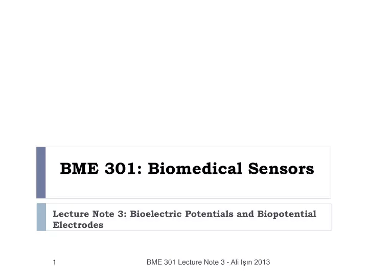 bme 301 biomedical sensors