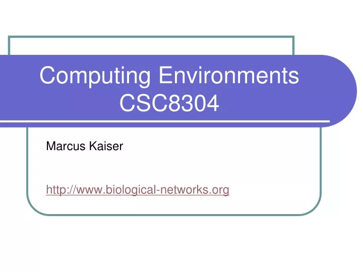 computing environments csc8304