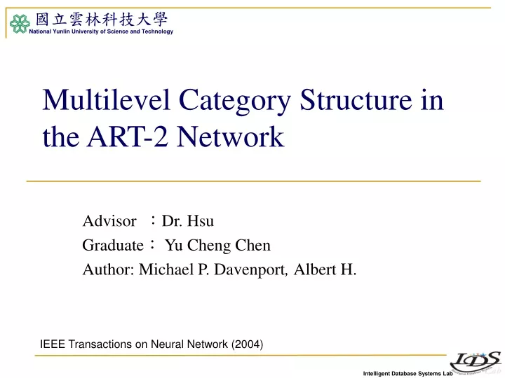 multilevel category structure in the art 2 network
